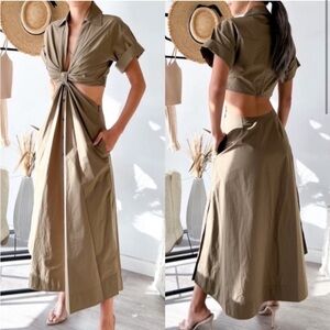 A.L.C. Georgia Cut Out Green Shirtdress‎ 10